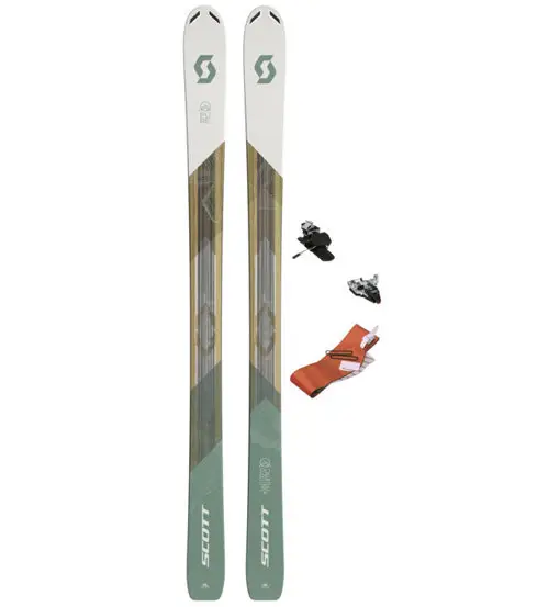 Set Pure Mission 98Ti W sci da scialpinismo+attacchi+pelli Brown