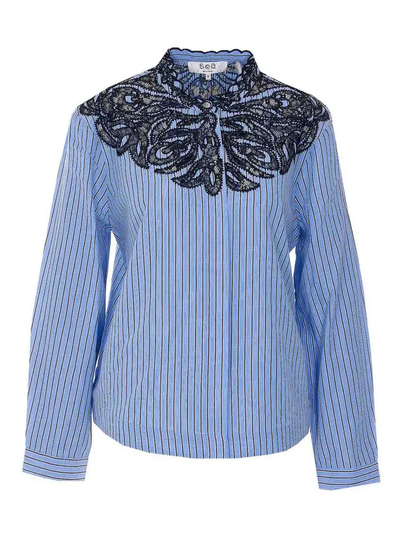 Camicia A Righe Maelle Azzurra Multicolore