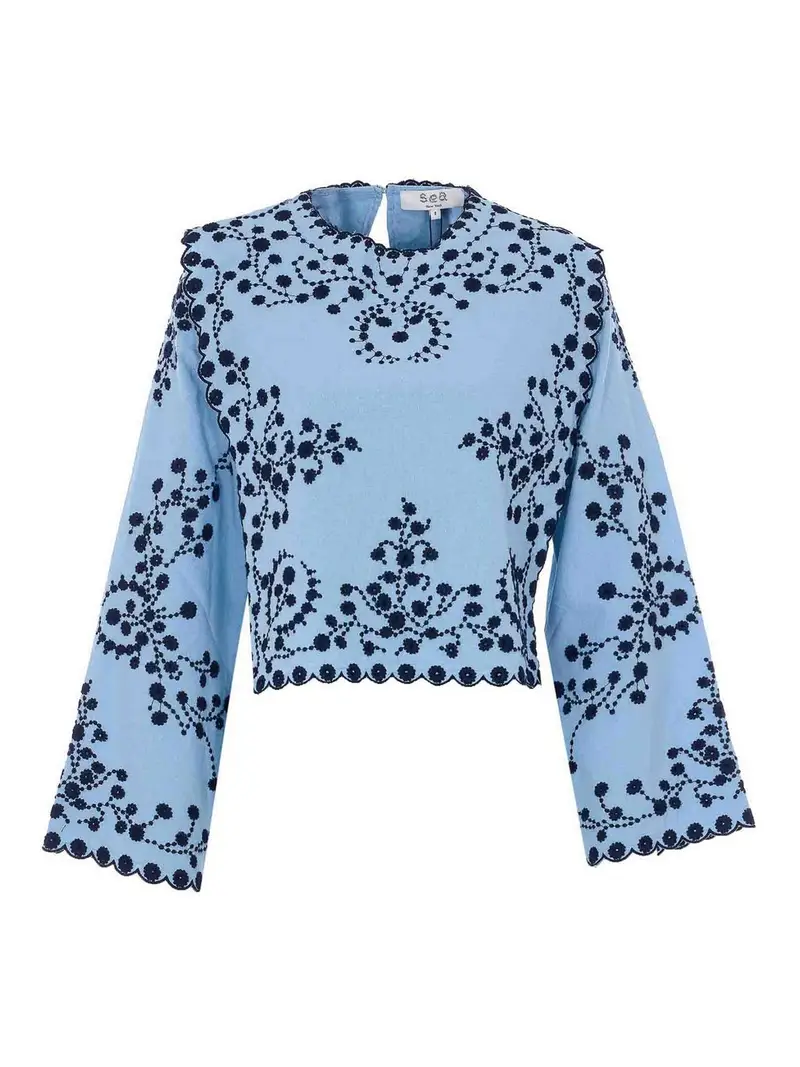 Parte superiore azzurra Blu