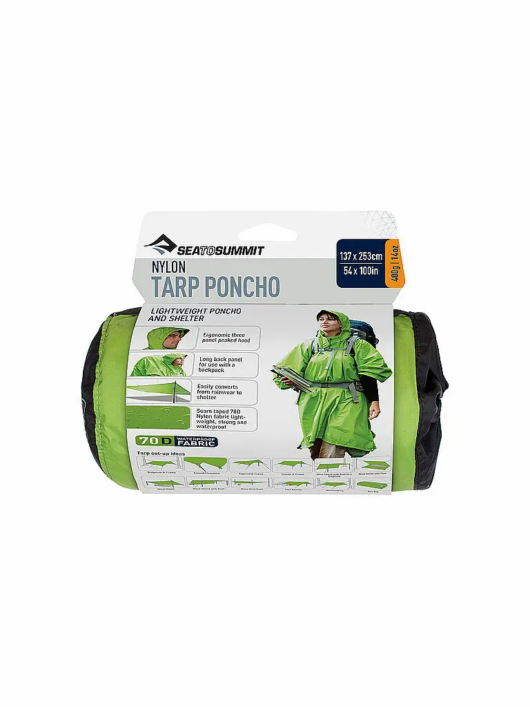 Poncho Tarp in nylon 70D verde