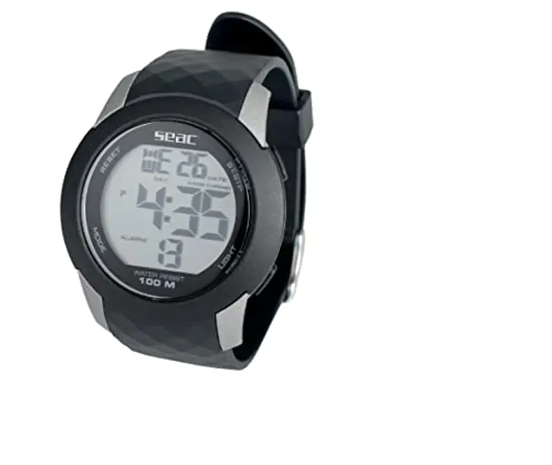SEAC Chronos, Orologio Digitale Resistente all'Acqua 100 m Unisex Adulto, Nero, Standard