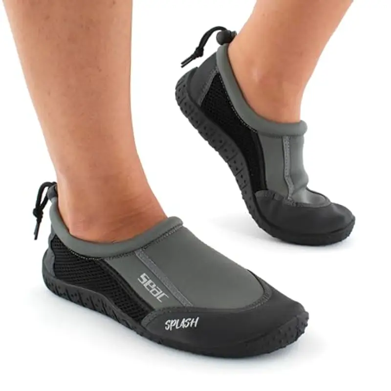 SEAC Splash, Scarpe da Scoglio per Adulti e Bambini, Asciugatura Rapida, Scarpe per Il Mare, la Spiaggia e la Piscina, Grigio/Nero, 37 miniatura 2