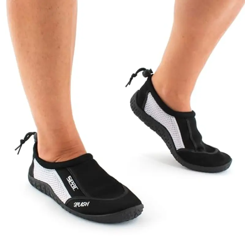 SEAC Splash, Scarpe da Scoglio per Adulti e Bambini, Asciugatura Rapida, Scarpe per Il Mare, la Spiaggia e la Piscina, Nero/Bianco, 37 miniatura 2
