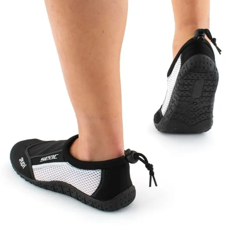 SEAC Splash, Scarpe da Scoglio per Adulti e Bambini, Asciugatura Rapida, Scarpe per Il Mare, la Spiaggia e la Piscina, Nero/Bianco, 41 miniatura 3