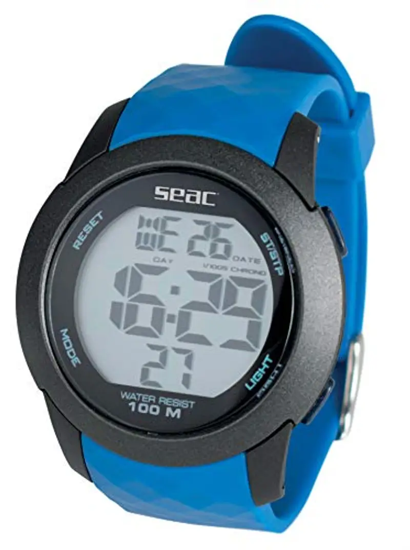 SEAC Unisex Adulto Orologio Digitale Resistente all'Acqua 100 m, Blu, Standard