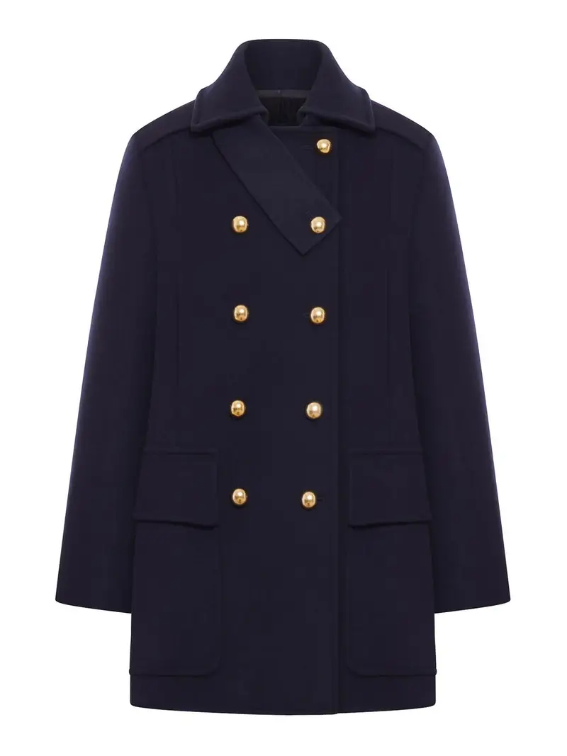 Cappotto Vitamin in Lana Doppiopetto Blu