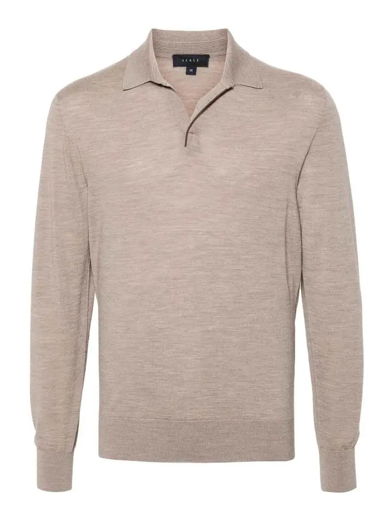 Maglione con scollo a V Beige
