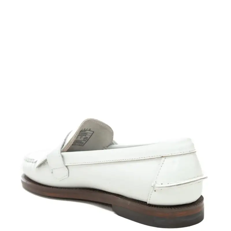 mocassini da donna in pelle con fibbia frontale bianchi miniatura 3