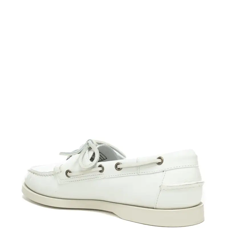 mocassini da uomo con lacci frontali e lungo il perimetro bianchi miniatura 2
