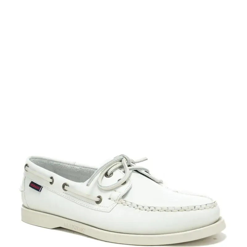 mocassini da uomo con lacci frontali e lungo il perimetro bianchi miniatura 3
