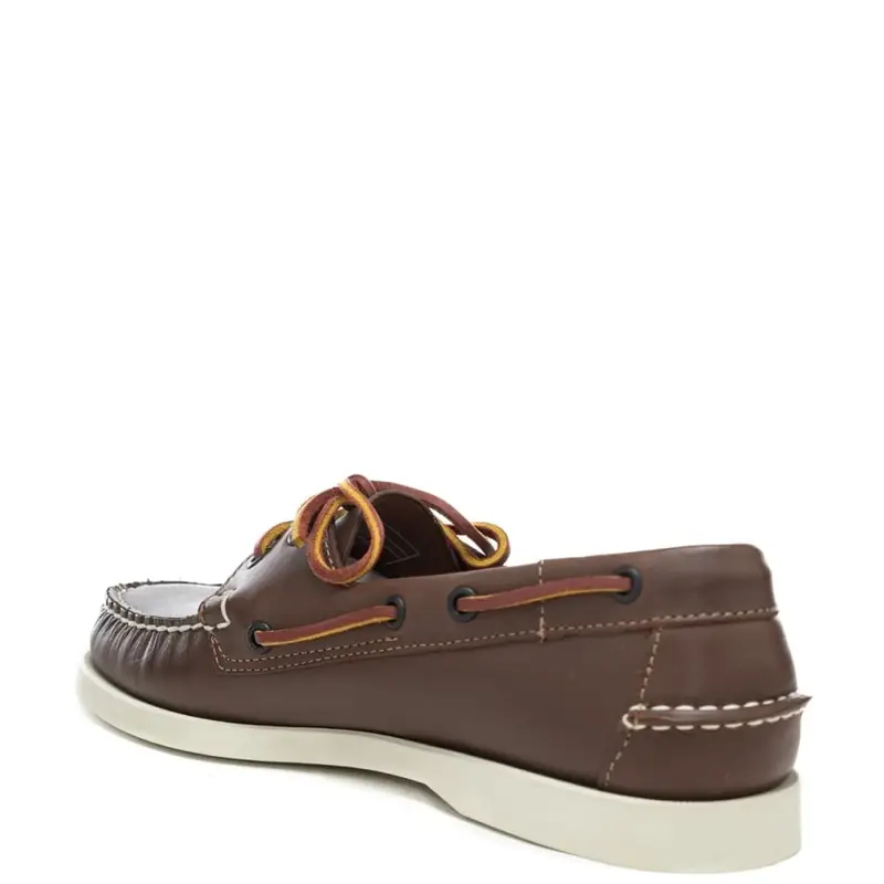 mocassini da uomo con lacci frontali e lungo il perimetro marroni miniatura 2