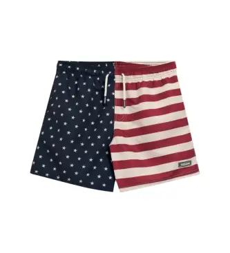 per uomo 78121FW Costume da bagno Bend USA Flag, blu navy, rosso (S), Beachwear, Poliestere