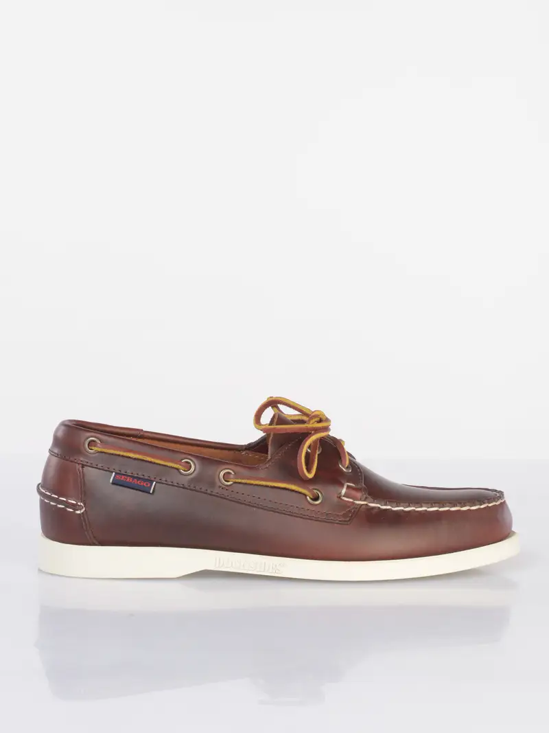 tronchetto da uomo Sebago in vera pelle con laccio MARRON