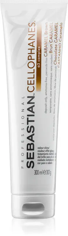 Cellophanes maschera triplo uso per capelli colorati Caramel castano 300 ml