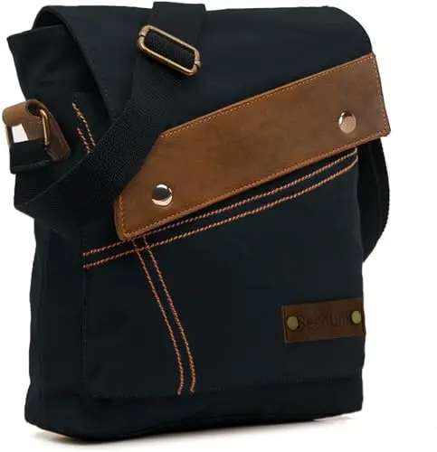 Sechunk Borse a tracolla in tela borse a tracolla borse messenger borsa borsa zaino per uomo donna, Black