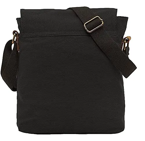 Sechunk Borse a tracolla in tela borse a tracolla borse messenger borsa borsa zaino per uomo donna, Black miniatura 3