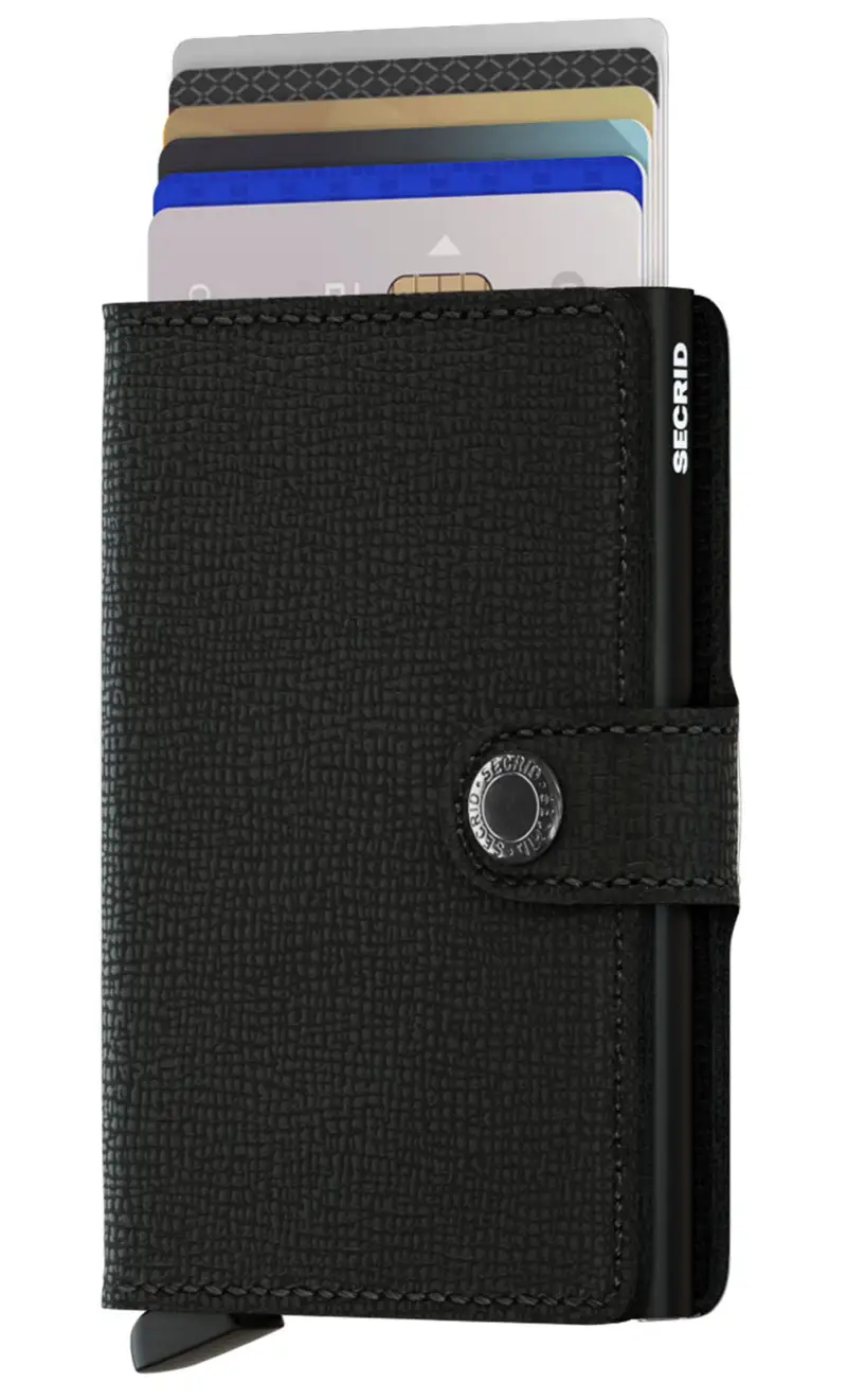 Mini portafoglio secrid in saffiano, colore nero miniatura 2
