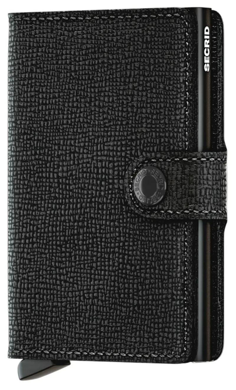 Mini portafoglio secrid in saffiano, colore nero