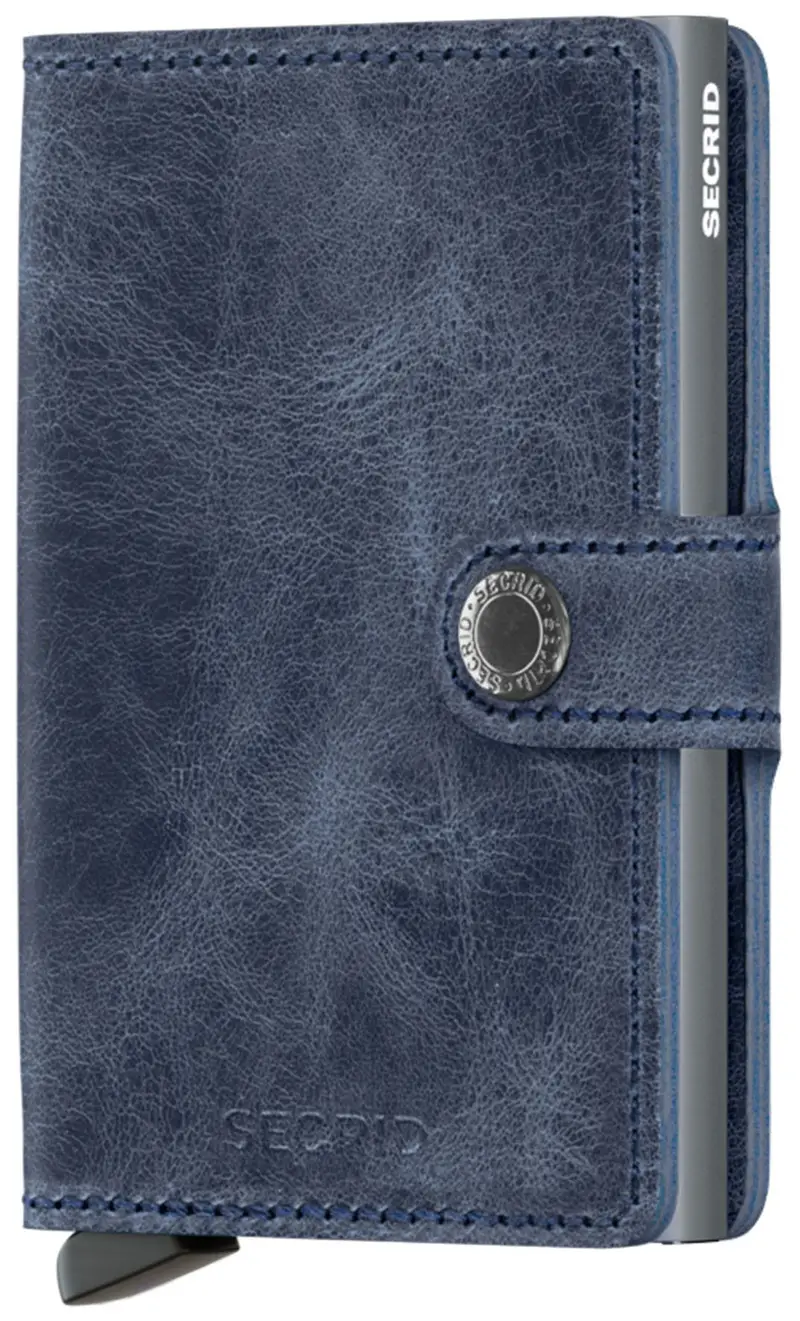 Mini portafoglio secrid vintage, colore blu