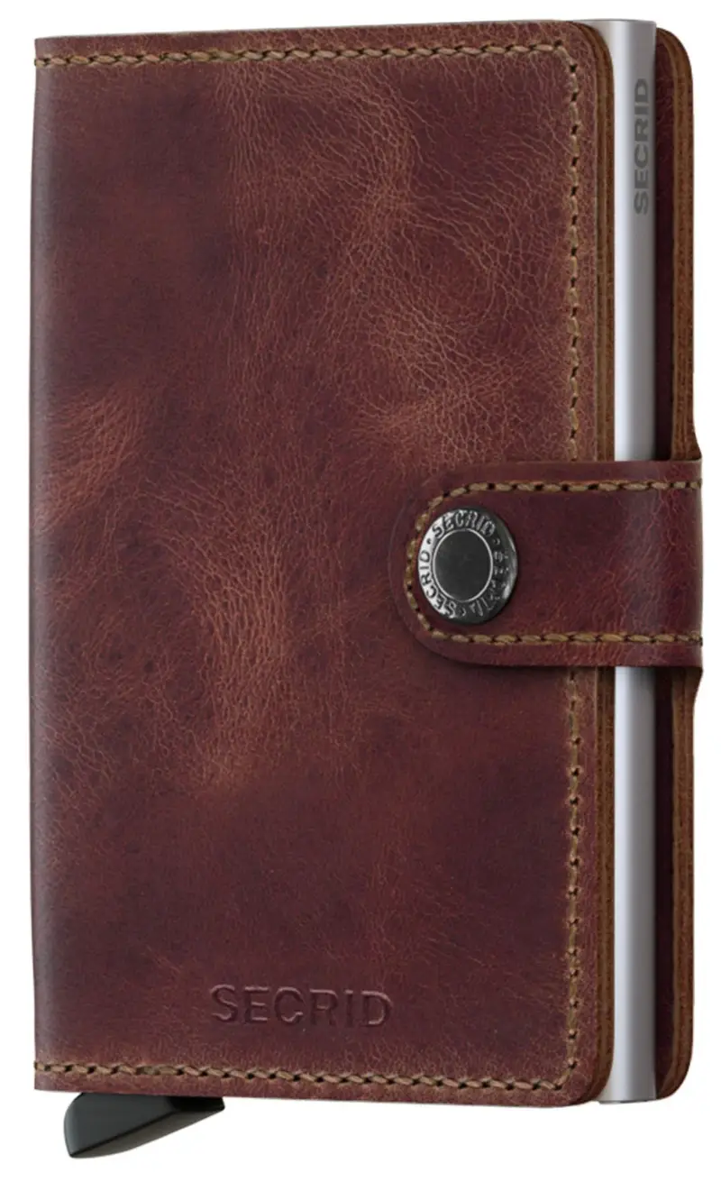 Mini portafoglio secrid vintage, colore moro