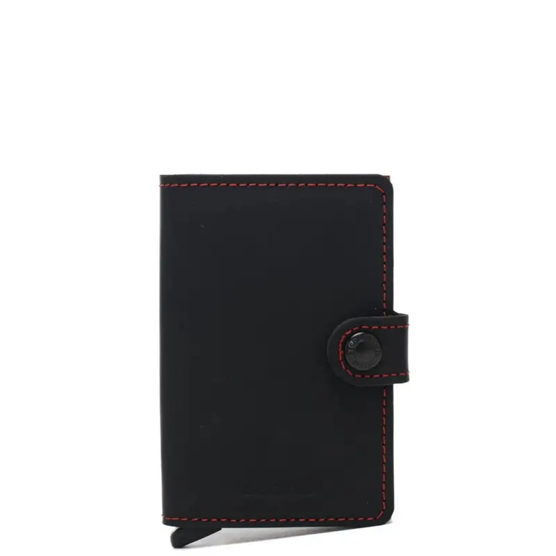 Secrid miniwallet matte in pelle opaca nero e rosso