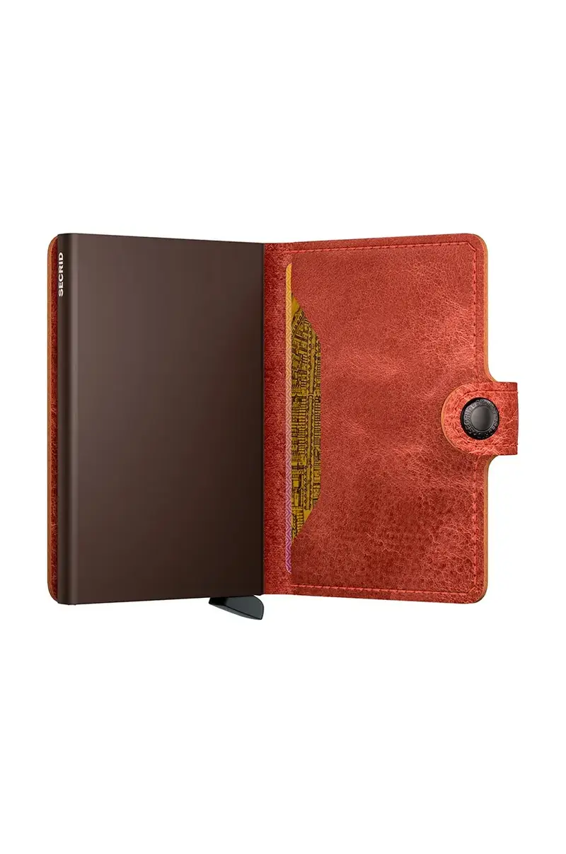 portafoglio in pelle Arancione miniatura 4