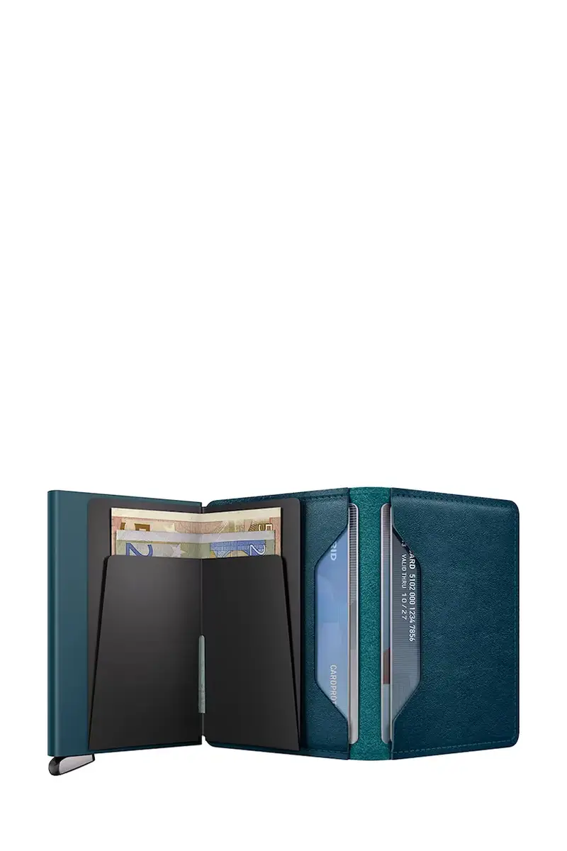 portafoglio in pelle BASCO colore blu miniatura 3