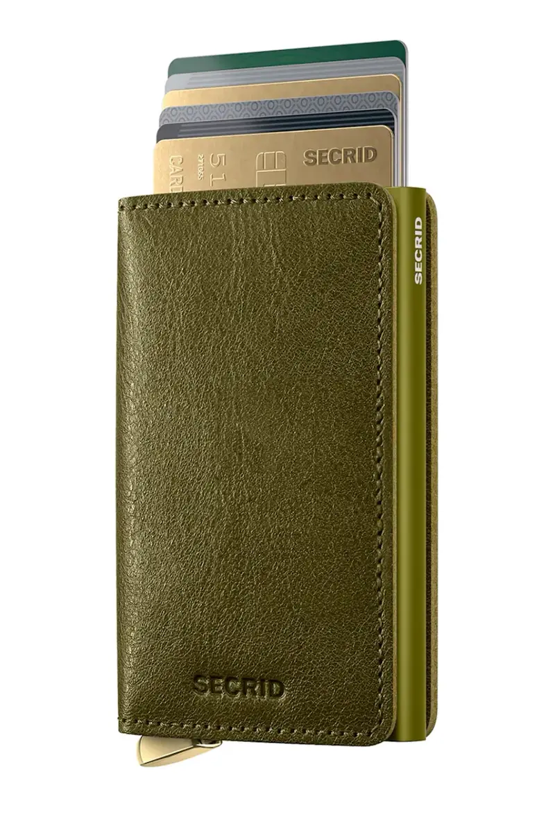 portafoglio in pelle BASCO colore verde miniatura 2