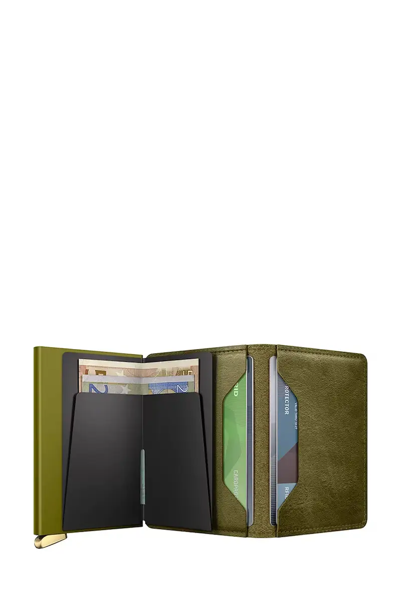 portafoglio in pelle BASCO colore verde miniatura 3