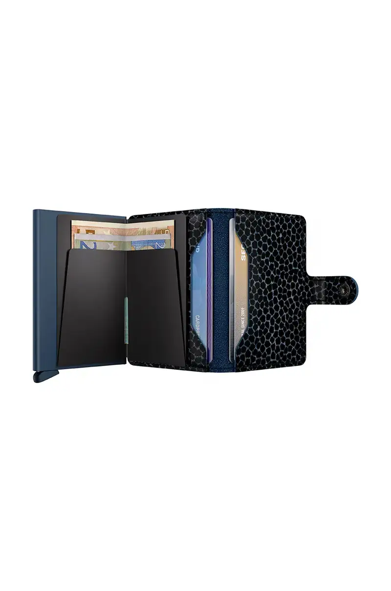 portafoglio in pelle Blu miniatura 3