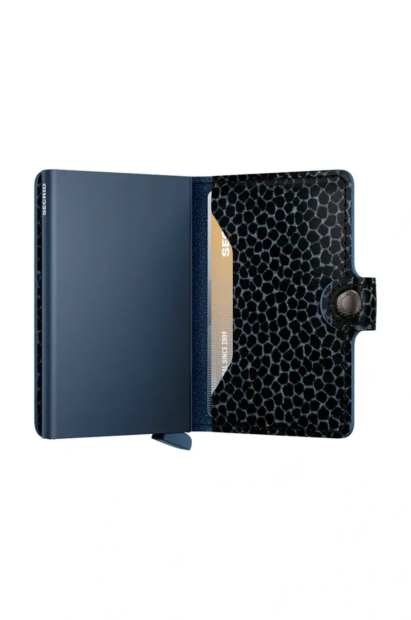 portafoglio in pelle Blu miniatura 4