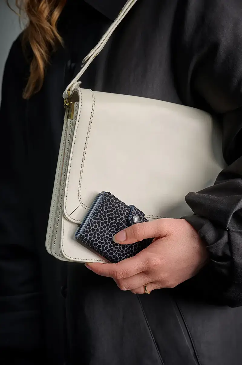 portafoglio in pelle Blu miniatura 5