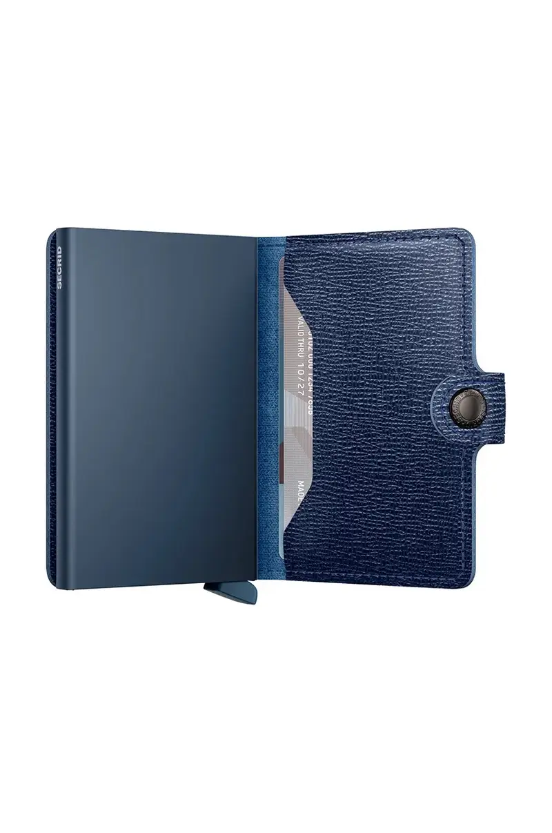 portafoglio in pelle Blu navy miniatura 4