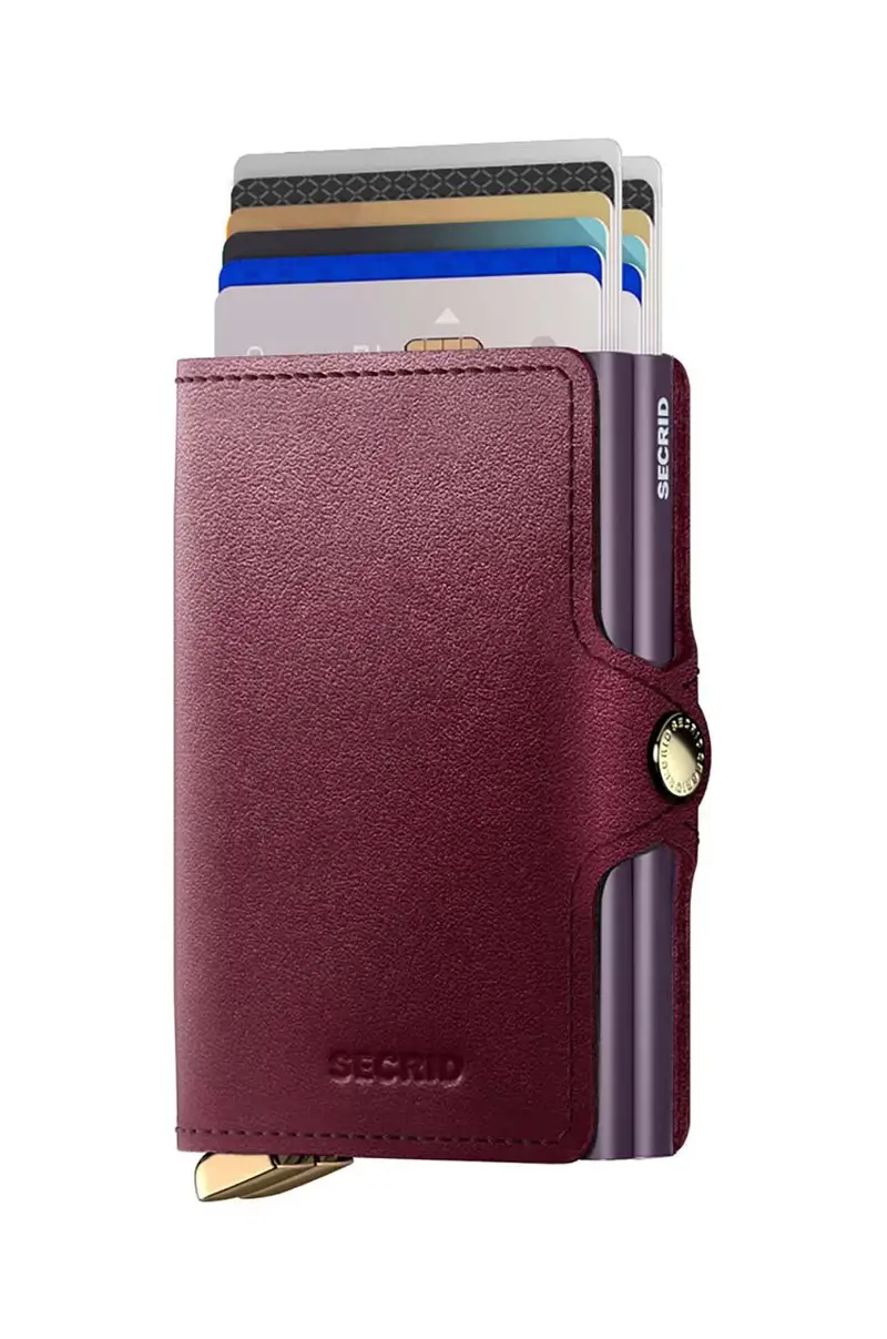 portafoglio in pelle colore granata TDu-Bordeaux miniatura 2