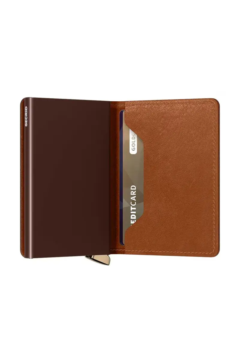 portafoglio in pelle colore marrone SEl-Cognac miniatura 4