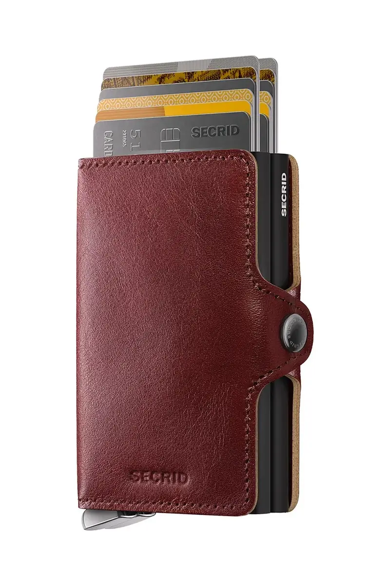 portafoglio in pelle colore marrone TBc-Brown miniatura 2