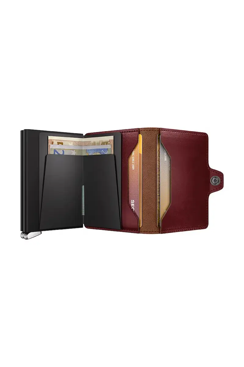 portafoglio in pelle colore marrone TBc-Brown miniatura 3