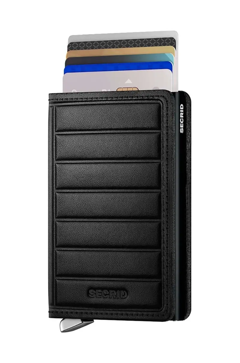 portafoglio in pelle colore nero SEl-Black miniatura 2