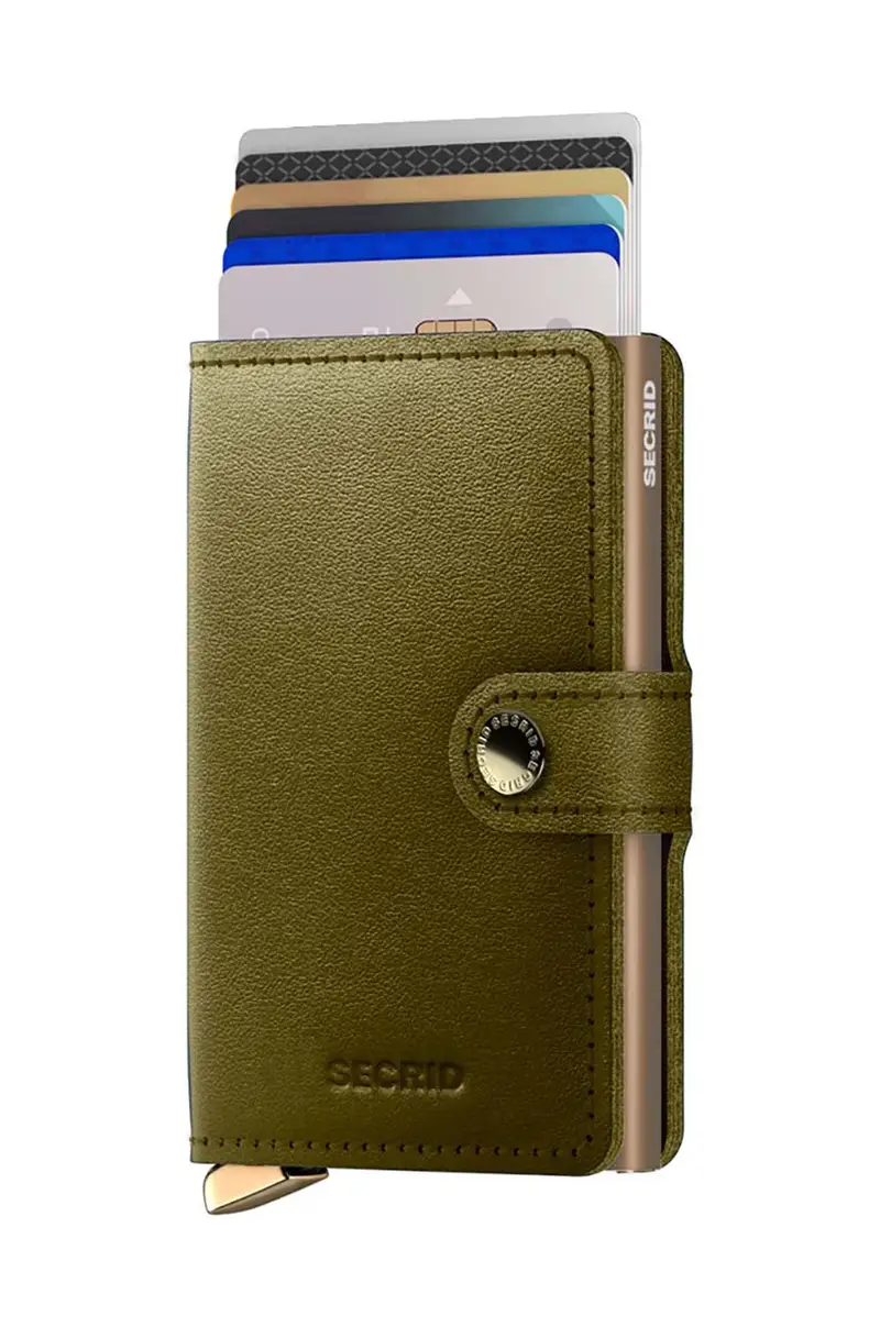 portafoglio in pelle colore verde MDu-Olive miniatura 2