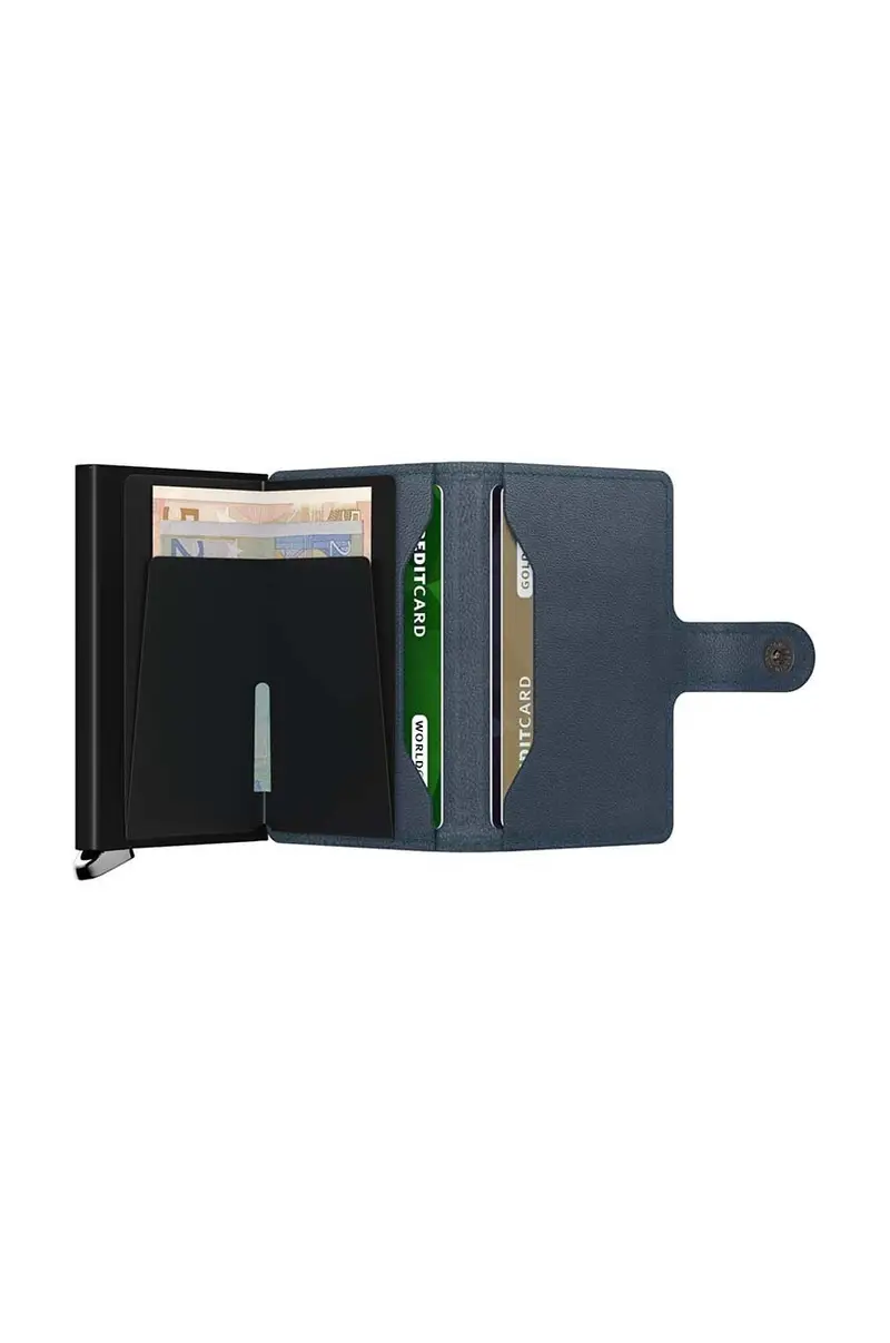 portafoglio in pelle colore verde MEl-Teal Turchese miniatura 3