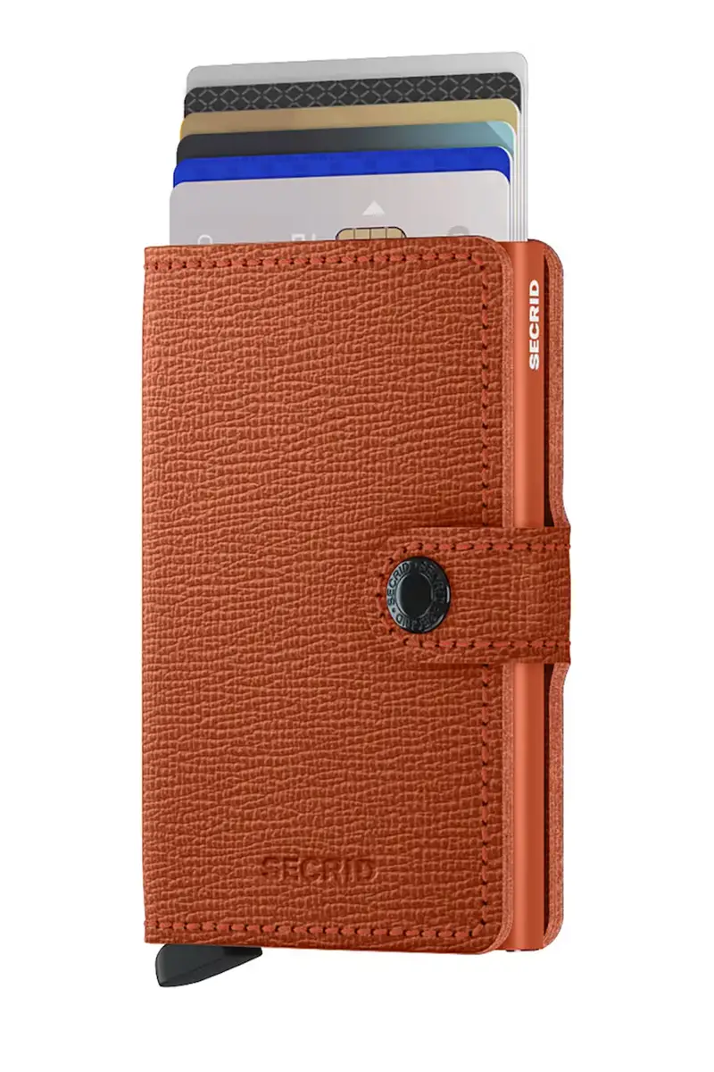 portafoglio in pelle CRISPLE colore nero Arancione miniatura 2