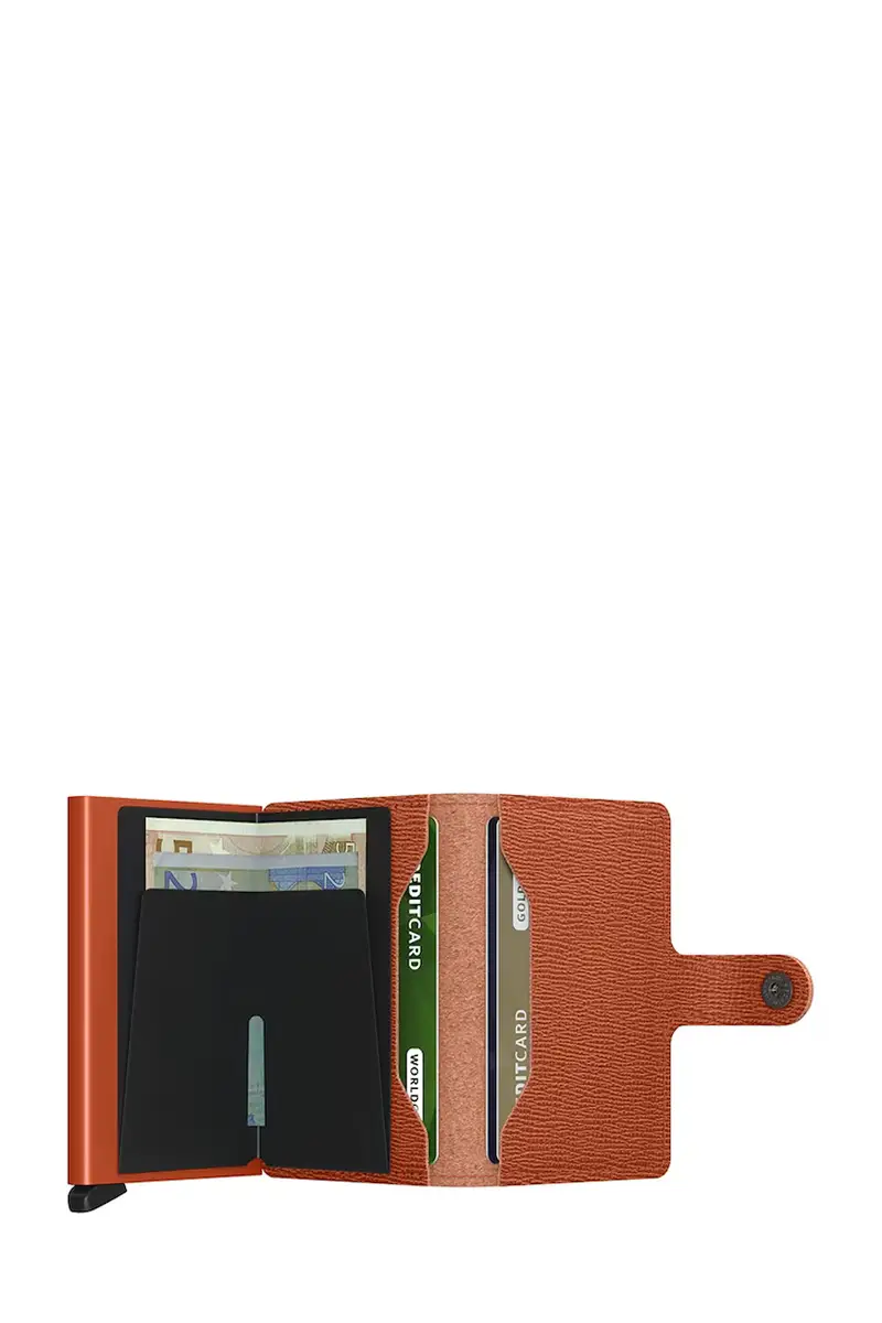 portafoglio in pelle CRISPLE colore nero Arancione miniatura 3