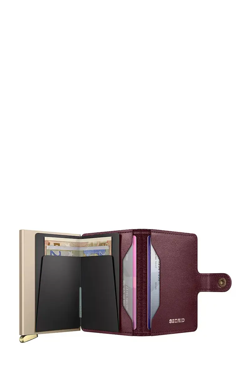 portafoglio in pelle EMBOSS DIAMOND colore granata miniatura 3