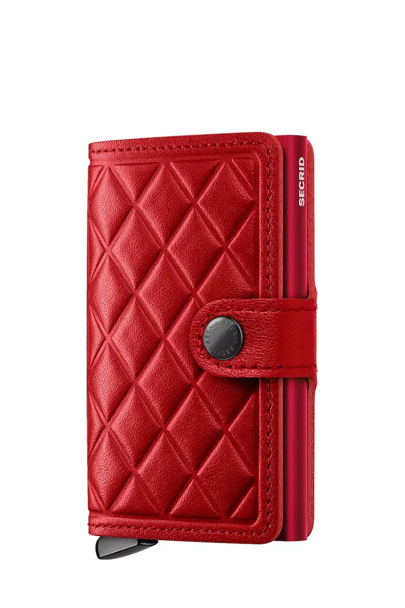 portafoglio in pelle EMBOSS DIAMOND Rosso