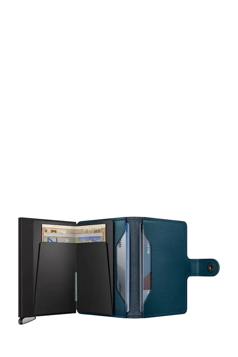 portafoglio in pelle EMBOSS LINES colore blu miniatura 3