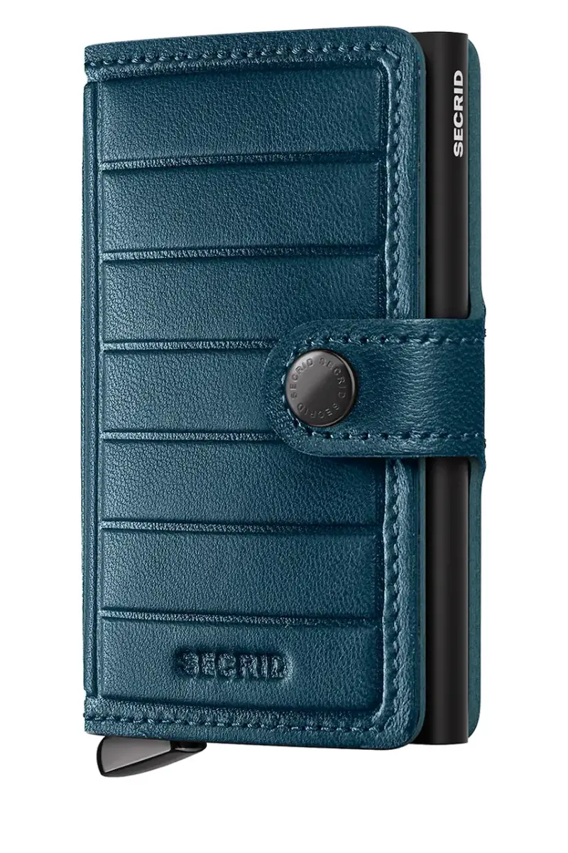 portafoglio in pelle EMBOSS LINES colore blu