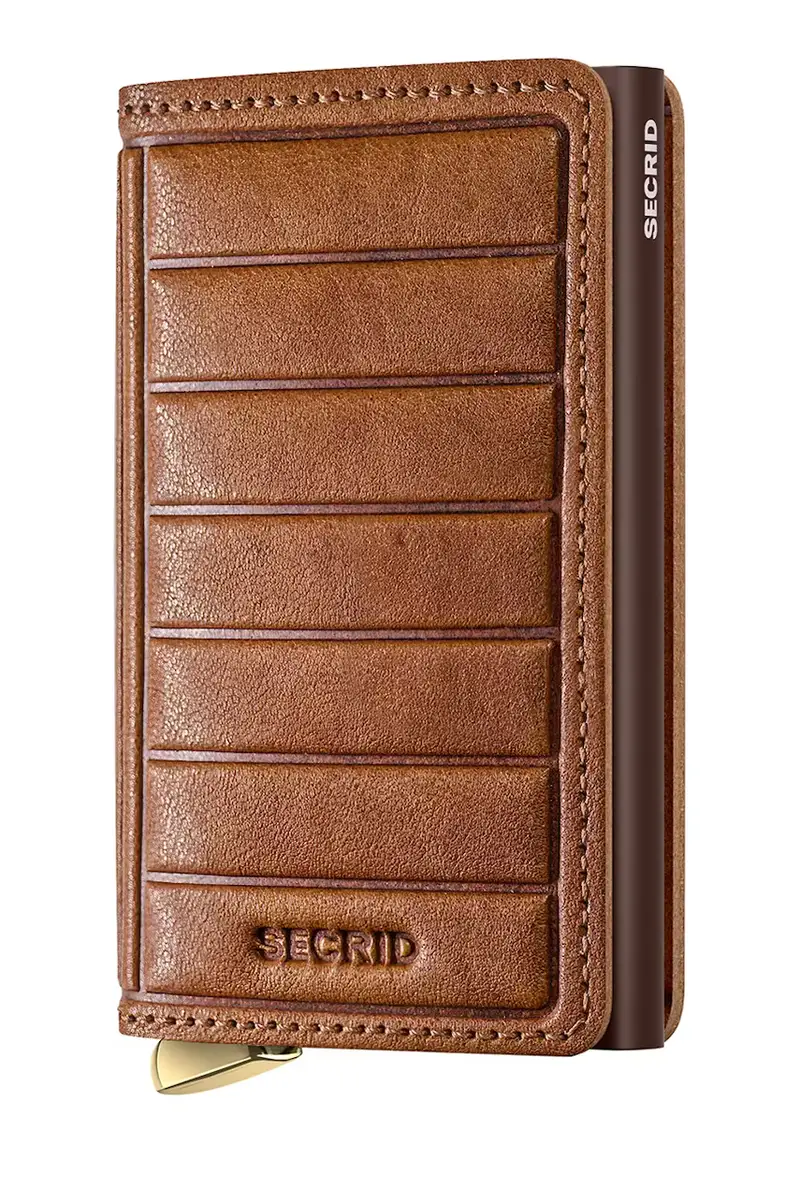 portafoglio in pelle EMBOSS LINES colore marrone