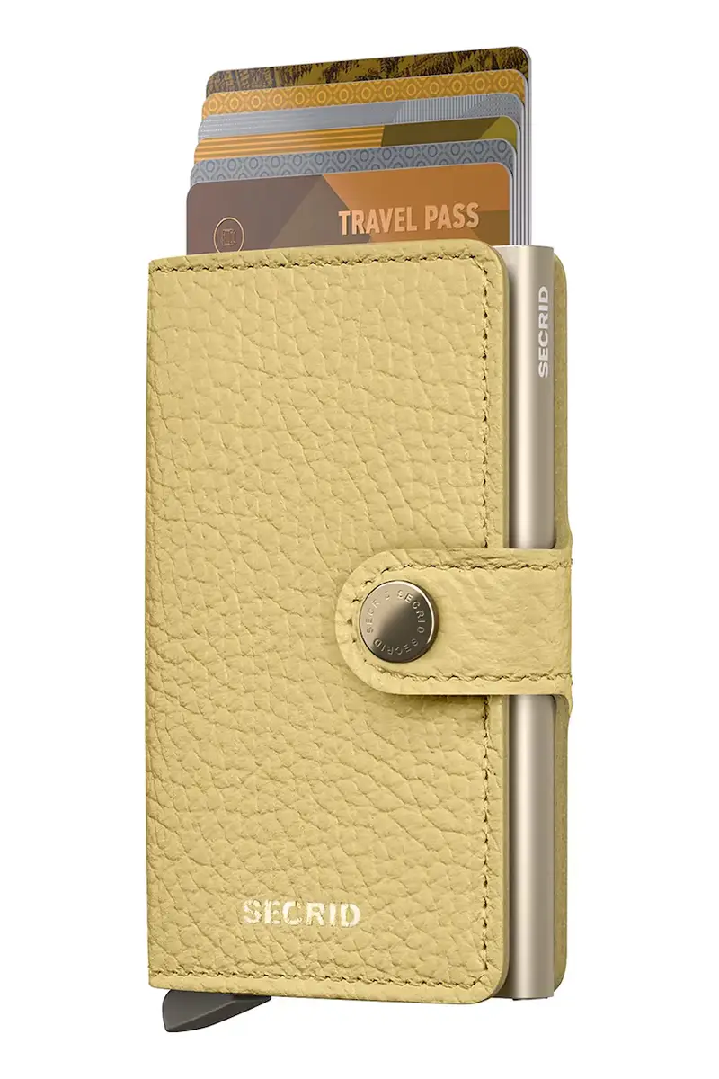 portafoglio in pelle Giallo miniatura 2