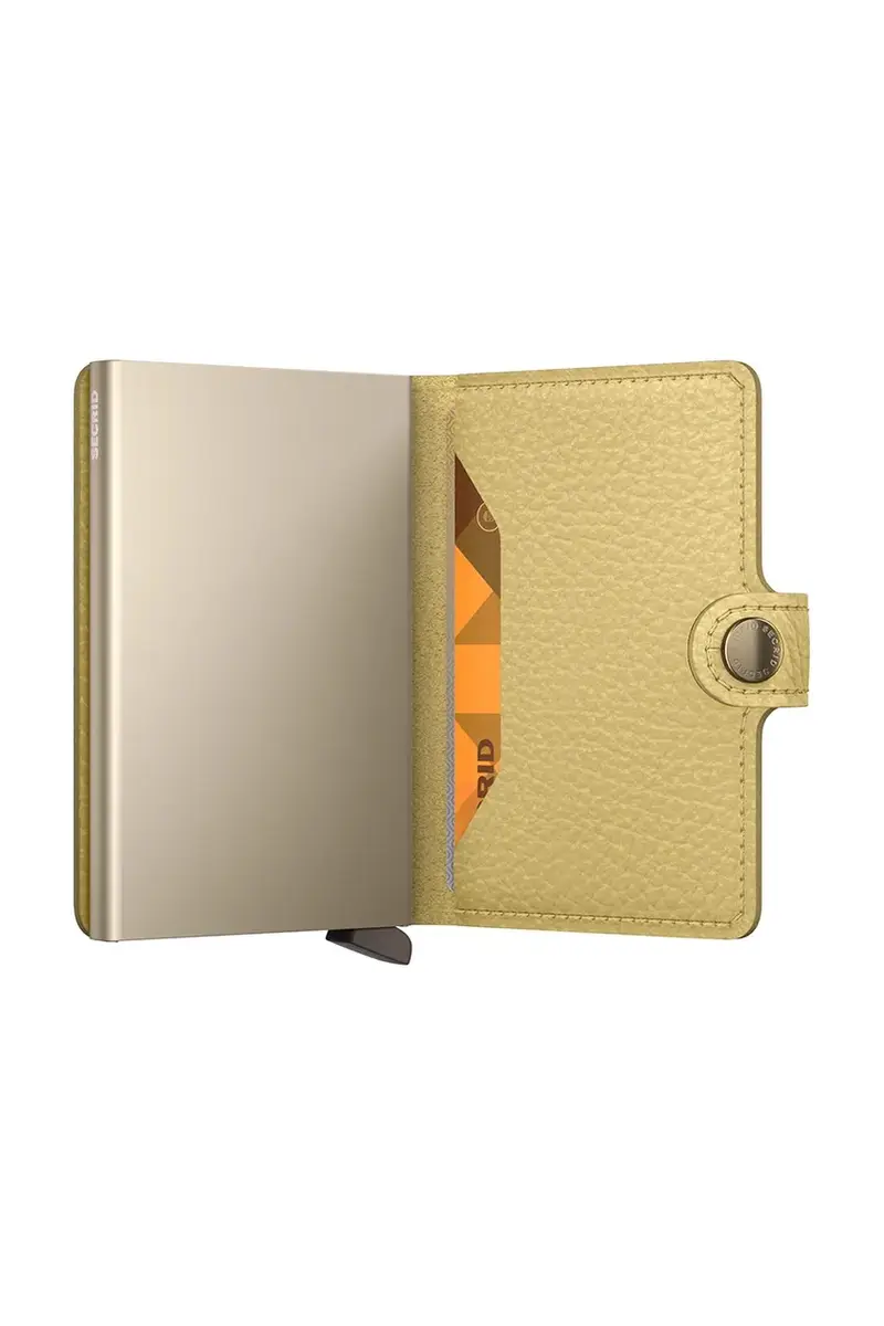 portafoglio in pelle Giallo miniatura 4