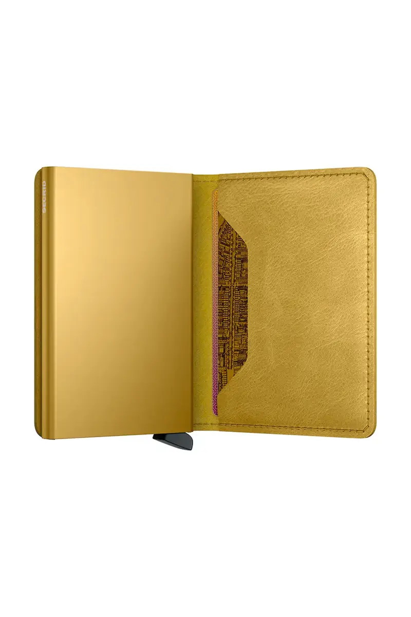 portafoglio in pelle Giallo miniatura 4